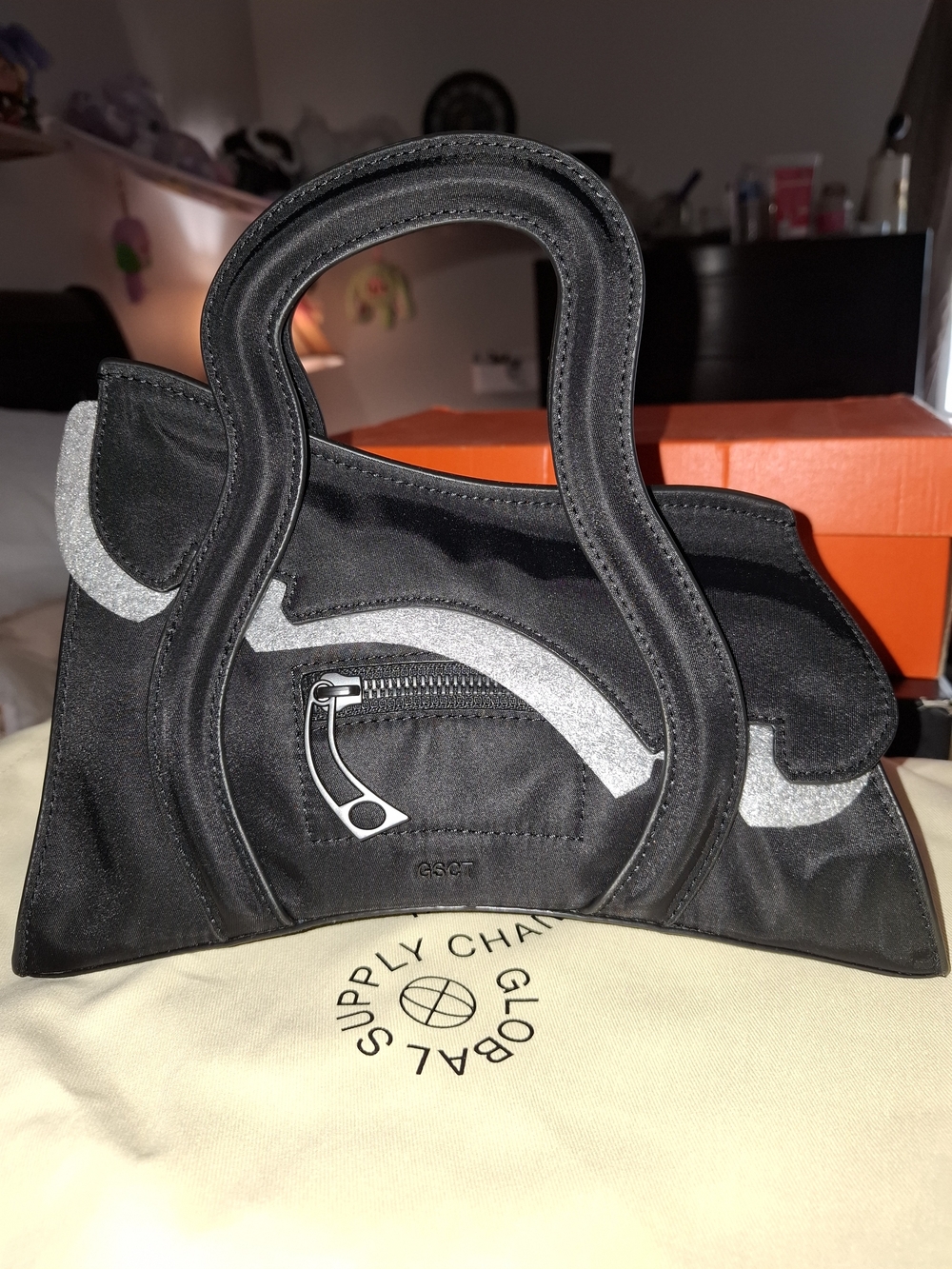 MSCHF purse/bag from global supply chain telephone. This Nylon bag is unreleased